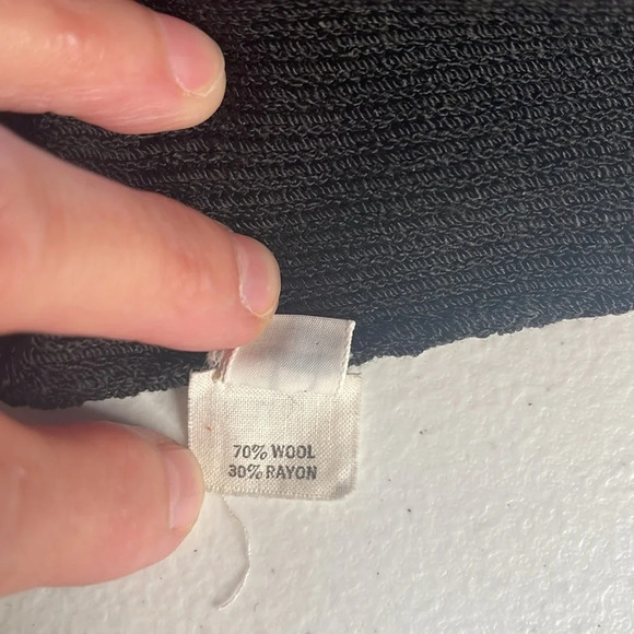 Vintage 80s ADOLFO at Saks Fifth Ave Black Knit Floral Dress Wool Blend Sz Small - Picture 13 of 13